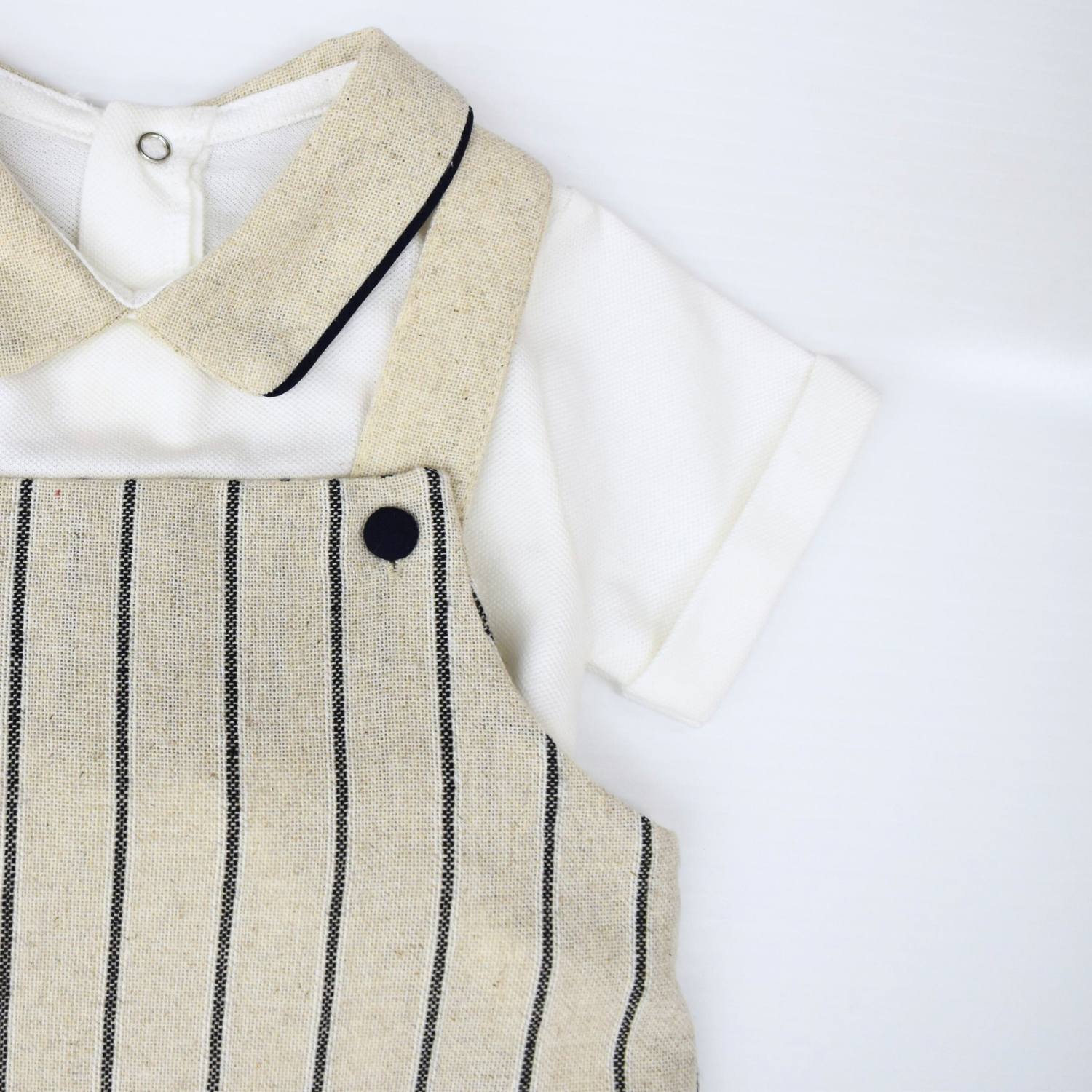 Baby Jongens Gestreepte Set - Overall & Polo