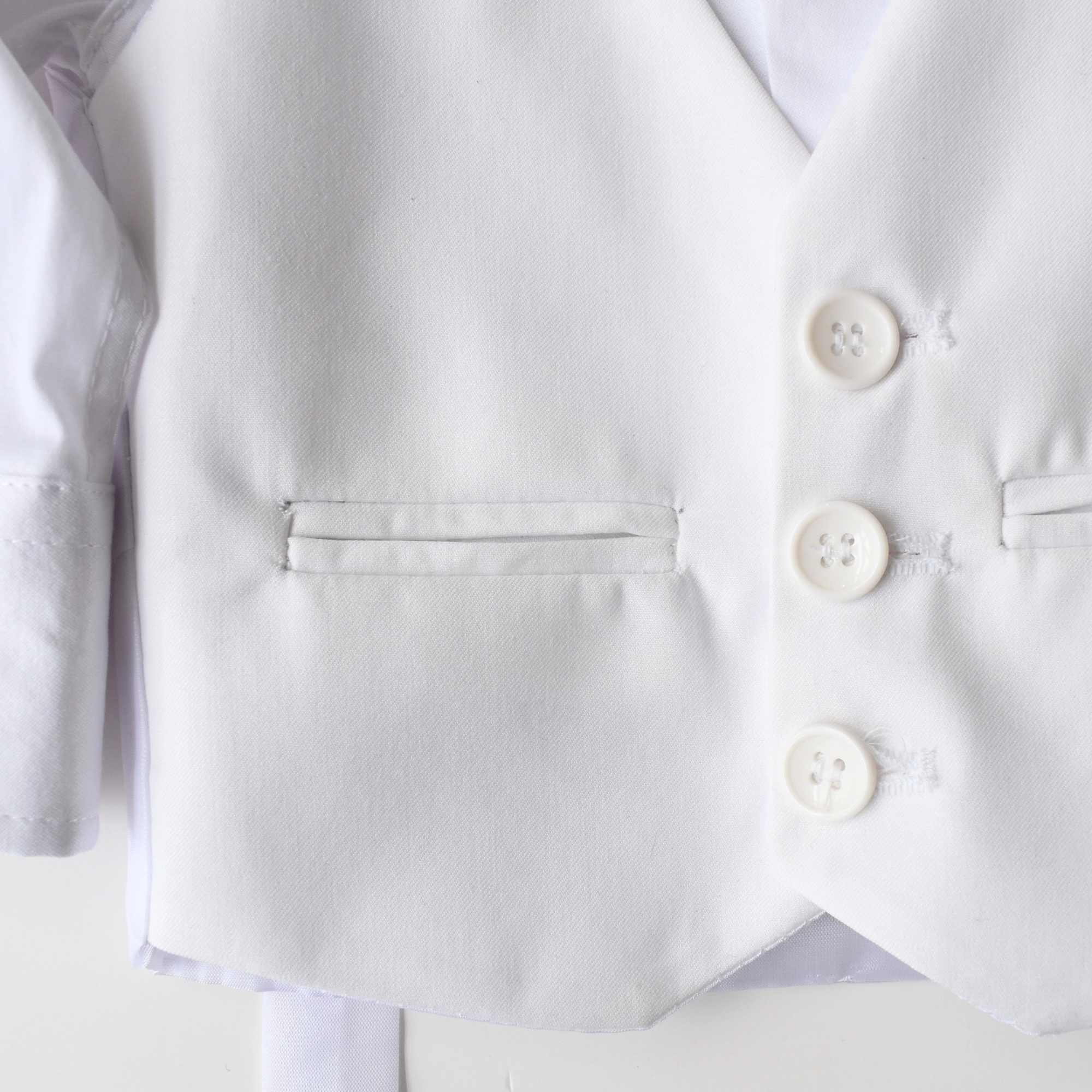Baby Jongens Bruidsjonker Pak - Wit Slim Fit