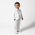 Baby Jongens Bruidsjonker Pak - Wit Slim Fit