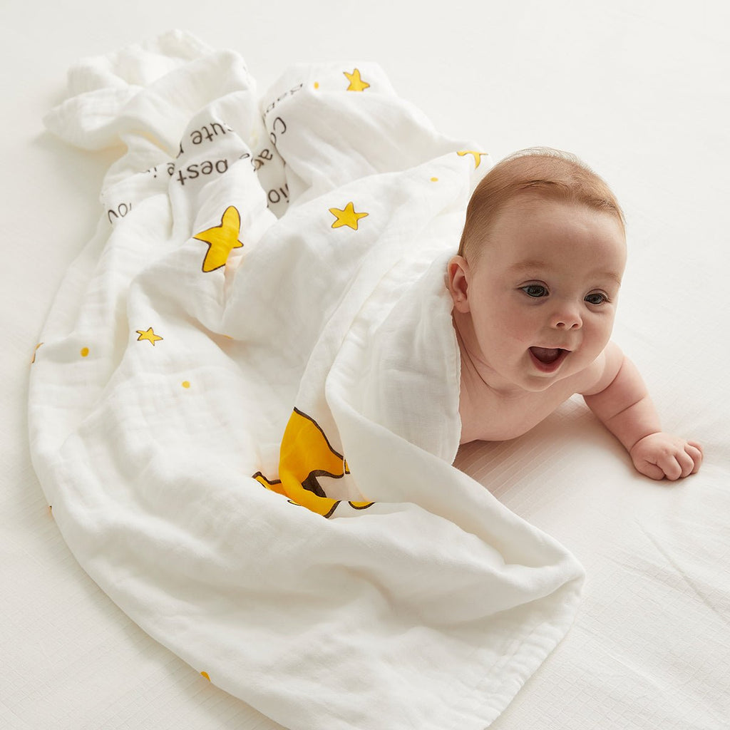 Baby Badhanddoek met Sterren - 6 Lagen Katoen