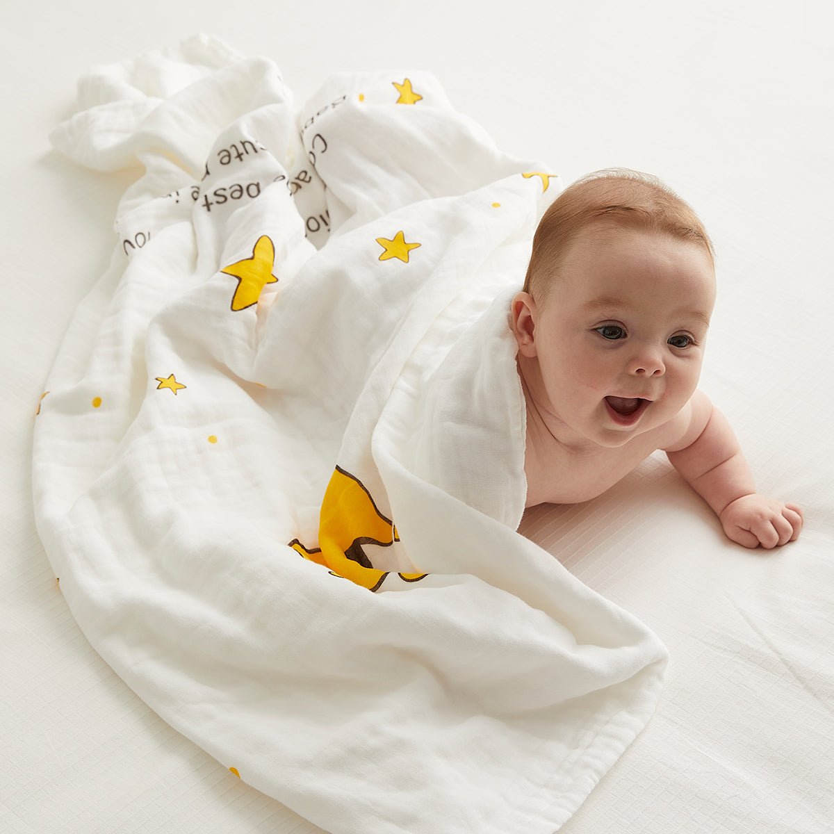 Baby Badhanddoek met Sterren - 6 Lagen Katoen